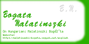 bogata malatinszki business card